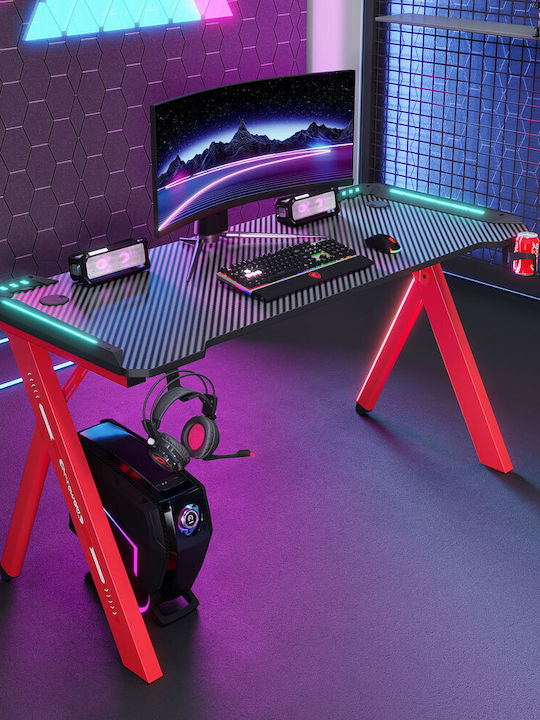 Γραφείο Gaming Ξύλινο Black με LED 120x60x74εκ.