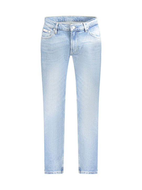 Ανδρικό Παντελόνι Τζιν Cropped με Slim Tapered Εφαρμογή Μπλε