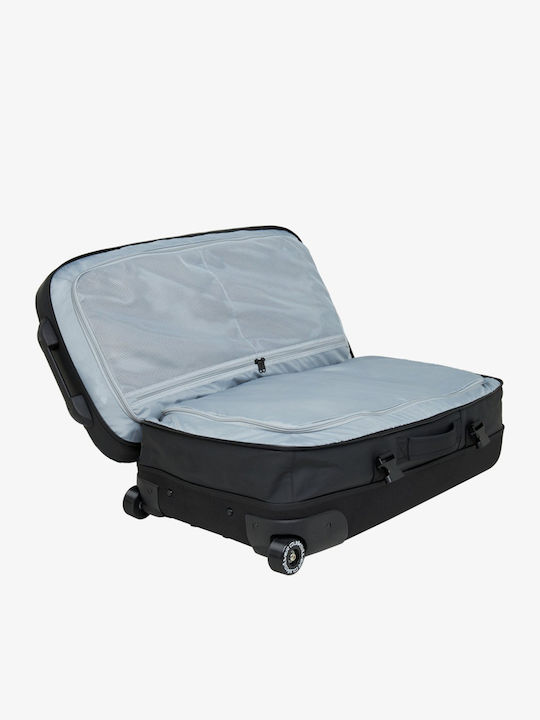 Quiksilver Check In Lug Mare Valiză De Călătorie Textilă Neagră Cu 2 Roți Înălțime 80 Cm