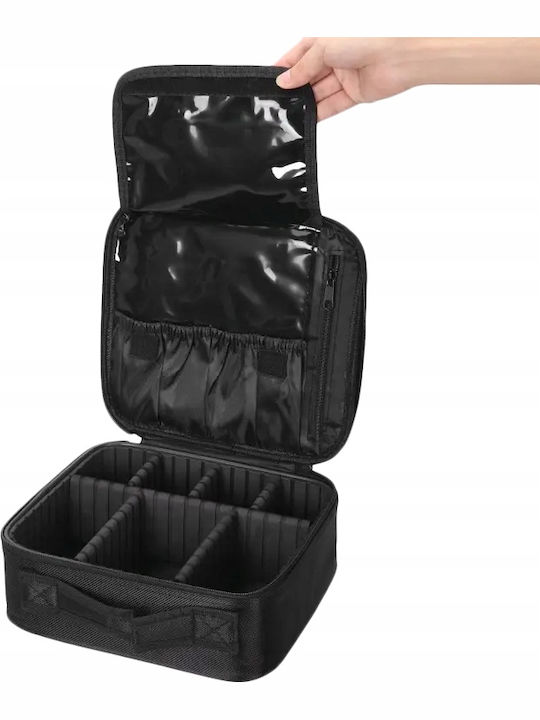Geantă Organizator Cosmetică De Călătorie Zola Compartimente Reglabile Fermuar Mâner 23 X 26 X 10 Cm Neagră