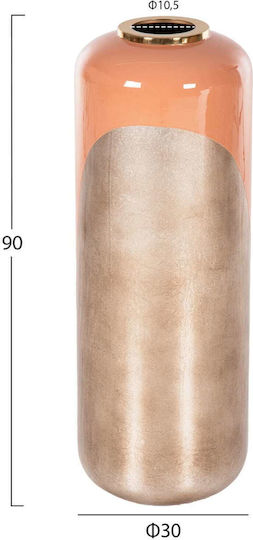 Orange Metallic Floor Vase