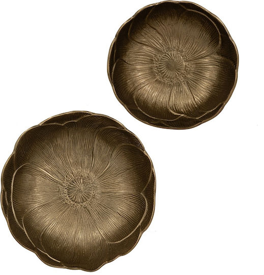 Artekko Serving Bowls Round Metal Gold 2 Pieces