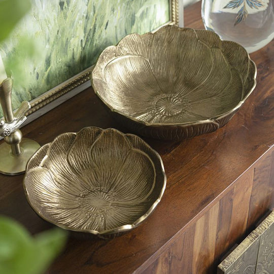 Artekko Serving Bowls Round Metal Gold 2 Pieces