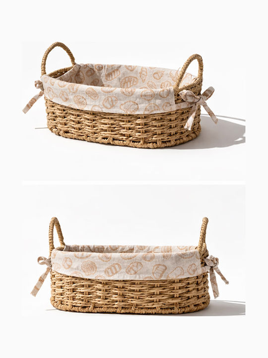 Kaemingk Fabric Bread Basket 17x26x14cm
