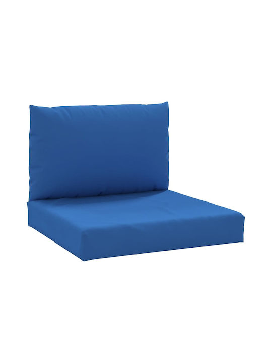 vidaXL Waterproof Sofa Cushion Palette with Backrest Blue 2pcs 60x38cm