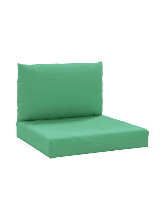 vidaXL Waterproof Sofa Cushion Palette with Backrest Green 2pcs 60x38cm