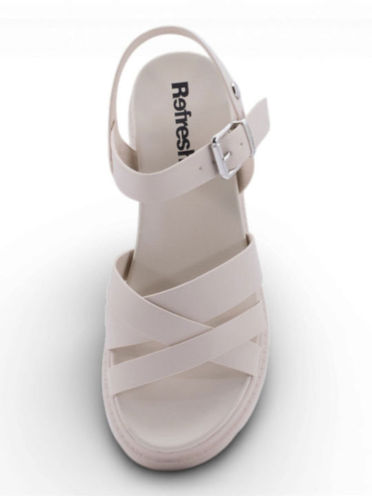 Γυναικεία Σανδάλια Flatforms Εκρού
