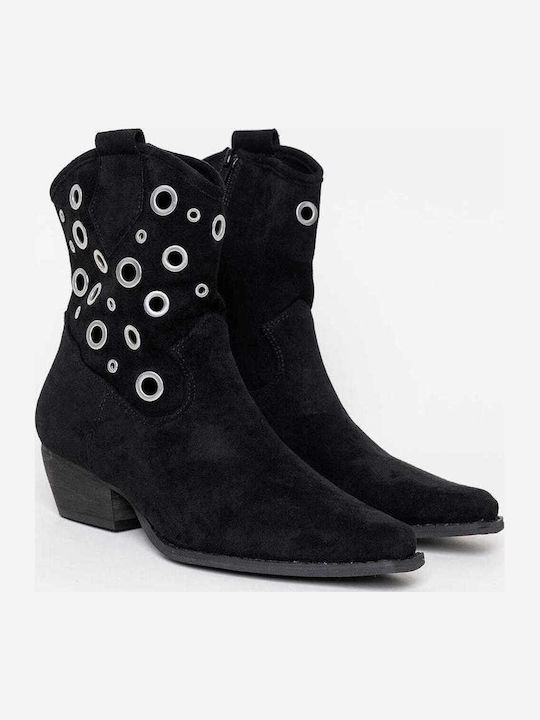 Damen Cowboy Stiefeletten Schwarz
