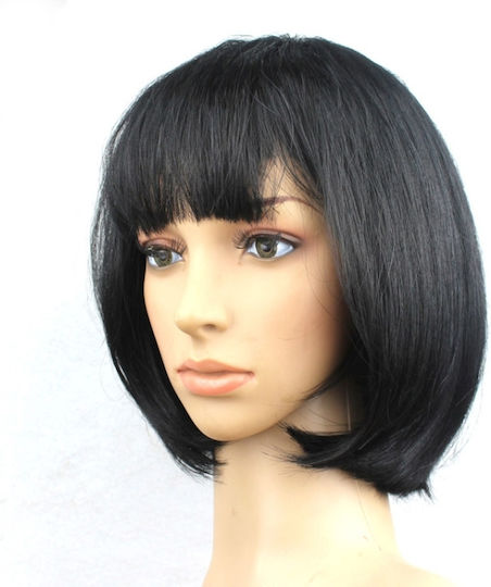 Party Cosplay Headwear Straight Short Pet Wigs Female Black
