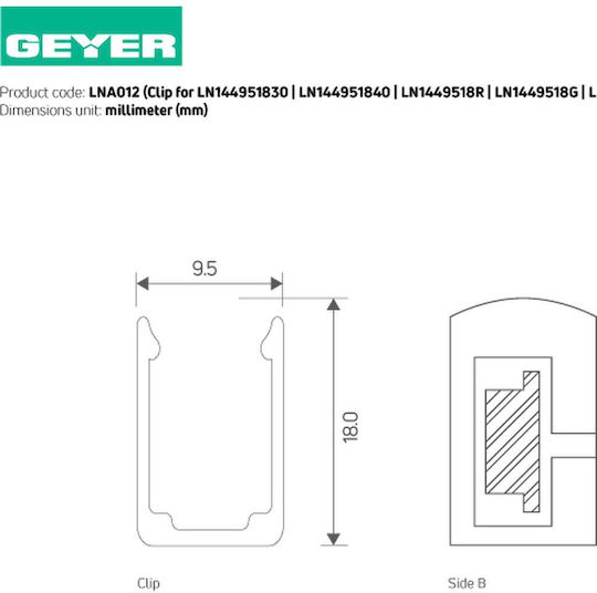 Капачки за край на клипс Geyer Neon Led 9.5x18mm Lna012