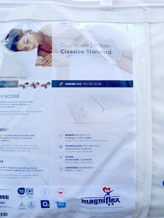 Magniflex Classico Standard Μαξιλάρι Ύπνου Polyester 42x72x12cm
