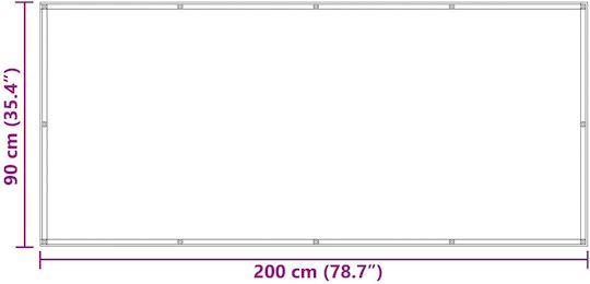vidaXL Rectangular Porch Divider Black with PU Coating 0.9x2m