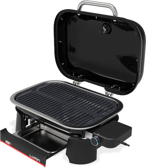 Weber Lumin Compact Tabletop Electric Grill Grate 2200W with Lid and Adjustable Thermostat 43x28.5cm