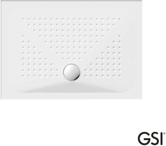 GSI Ορθογώνια Πορσελάνινη Ντουζιέρα 120x80cm Λευκή