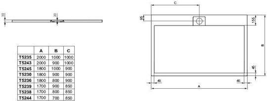 Ideal Standard Ultra Flat S I.life Ορθογώνια Κεραμική Ντουζιέρα 170x80cm Μπεζ