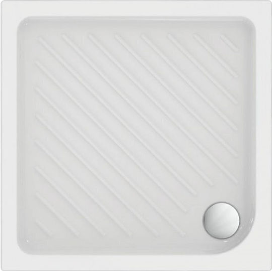 Ideal Standard Square Porcelain Shower White 70x70x7cm