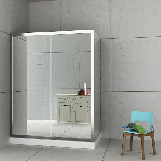Orabella Energy Καμπίνα Ντουζιέρας με Συρόμενη Πόρτα 130x70x180cm Mirror Orabella Energy Καμπίνα Ντουζιέρας με Συρόμενη Πόρτα 130x70x180cm Mirror