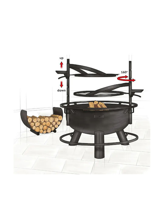 CookKing Открита Камина За Навън Метална Черна