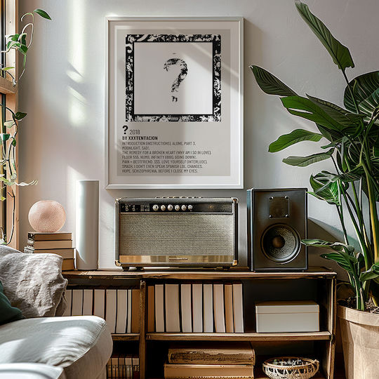 Music Poster ? Question Mark Xxxtentacion Ms630 21cm X 30cm Λευκό Κάδρο Pvc