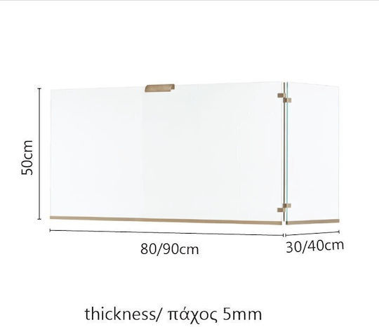 Zogometal Glass Fireplace Screen 80x40x50cm Silver