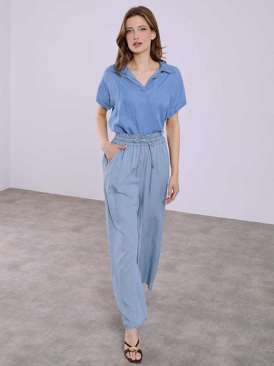Celestino Damenhose Denim Optik Loose Fit Hellblau