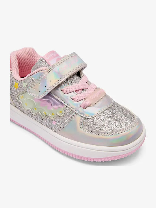Παιδικά Sneakers με Φωτάκια Ασημί