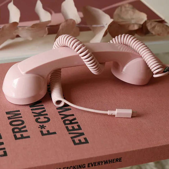 Native Union Pop Retro Usb-c Phone Microphone Calls Pink