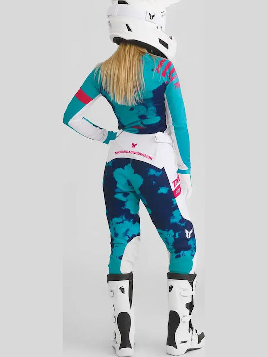 Thor Launchmode Summer Women's Motocross Gloves Blue