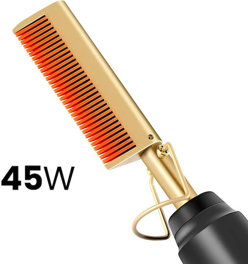 Avizar Electric Hair Straightening Brush Adjustable Heating Black