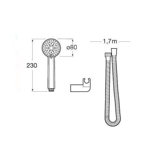 Roca Handheld Showerhead with Hose