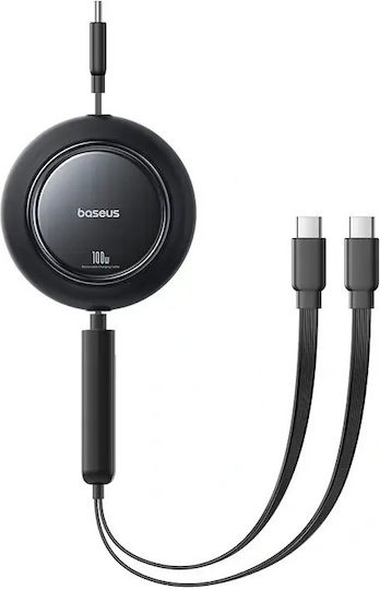 Baseus Подвижен USB към Type-C Кабел Черен 1.2m E0415504