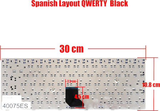 Spanish Laptop Keyboard Samsung R518 R520 R522 R550 R513 R515 E352 NP-R520 NP-R522 NP-R522H R450 CNBA5902486 CNBA5902487JBIL CNBA5902487MBIL CNBA5902487NBIL V102360AS1 V102360HS1 ES Black Code 40075ES
