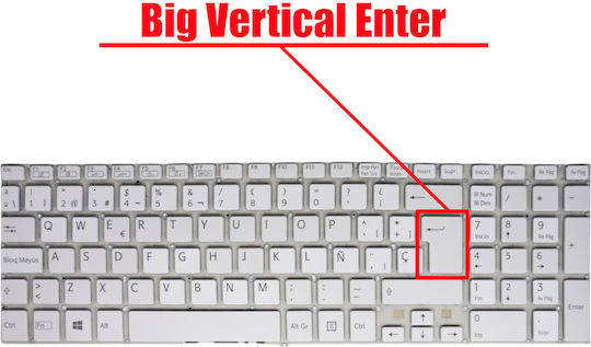 Spanish Laptop Keyboard For Sony Vaio Fit Svf15 Svf152 Svf1521c5e Svf15218cxw Svf152c29m Svf152a29m Svf153 Svf153a1ym Svf153a2tt Svf154 Svf15a1m2es Svf15a1s2es Es Without Frame Backlit White Code 40139esnofrblwhite