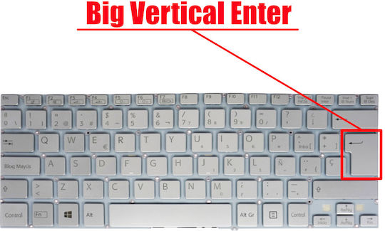 Teclado Español Para Portátil Spanish Laptop Keyboard Sony Vaio Svf Svf14 Svf14e Svf142 Svf143 Svf14n Svf1432 Svf1421 Svf 14e 9z.nadbq.20f Es No Frame Backlight Silver Κωδ.40314esnofrblsil