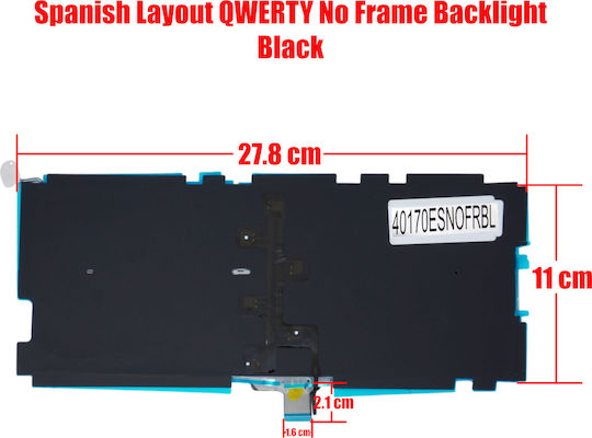 Spanish Laptop Keyboard For Apple Macbook Pro 13" A1278 2009-2012 604-2948 If163-061-1 661-6595 922-9773 Lt042abycbvka Es No Frame Backlit Black Code 40170esnofrbl