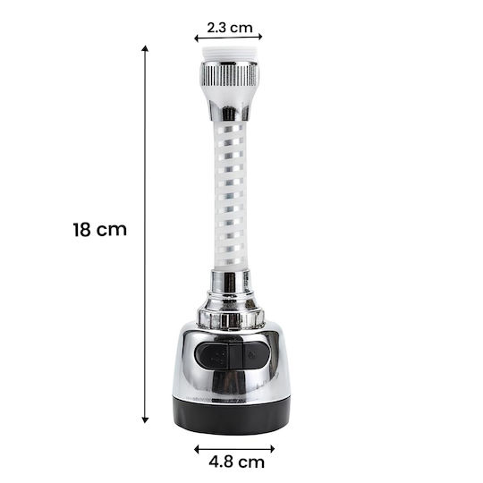 Avizar Drehbarer Wasserhahn Spritzfilter Mit Filter Verstellbarer Spray In Edelstahl Silber