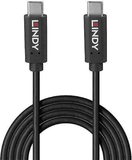 Lindy USB 3.2 Cable USB-C male - USB-C 60W PD Μαύρο 0.5m 36975