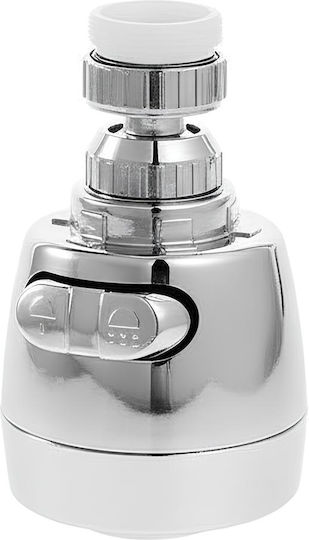 Avizar Adjustable Faucet Aerator Chrome Finish 2 Jets Switch Silver