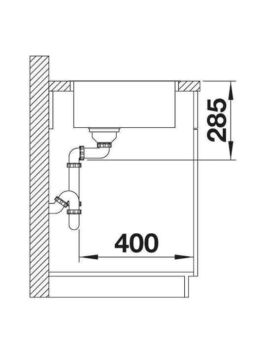 Blanco Solis 400-if Undermount Kitchen Sink Inox Brushed L44xW44cm Gray