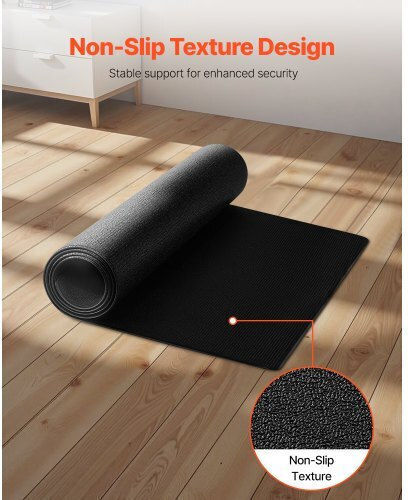 Vevor Gym Exercise Equipment Floor Mat Black 60x130x0.4cm