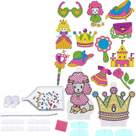 Set Creativ 12 Autocolante Mozaic cu Diamante Zola Design Prințesă Șabloane Autocolante Tavă Aplicator Diamante 2 Ventuze