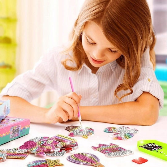 Set Breloc Mozaic Diamant Zola 15 Modele Dinozauri Pentru Copii Pietre Colorate Autocolante Multicolore