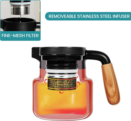 Belle Vous Pahar Termos Oțel Inoxidabil / Plastic 800ml Roșu cu Mâner