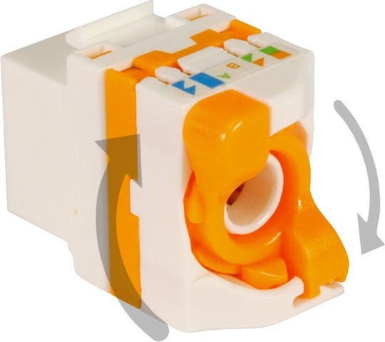 Televes 209905 Keystone Jack RJ-45 UTP Cat.6 Female 180° Tool-free White