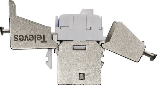 Televes 209929 Keystone Jack Rj45 Ftp Cat.6a Θηλυκό 180° Tool-free Grip Slim