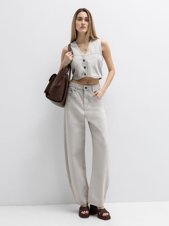 High Rise Women's Jean Pants Gray