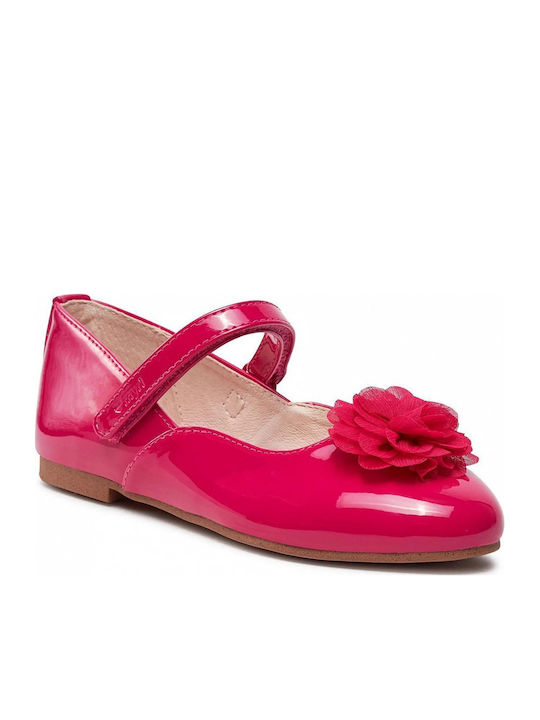 Balerini copii cu elastic Piele lăcuită Roz