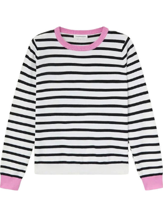 Women's Long Sleeve Striped Blouse Ecru