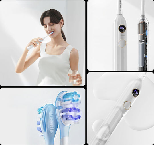 Usmile Wasserflosser mit Drucksensor und Reiseetui Weiß