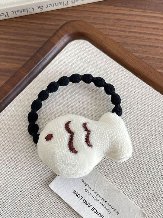 Elastic Hair Fish In Plush Cozy White